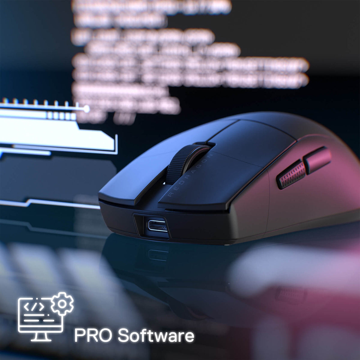 Redragon EU M916 ULT Wireless 8K Polling Rate Gaming Mouse, 49G Ultra-Light 30,000 Max DPI Gaming Mice w/Ergonomic Natural Grip Build, Full Programmable Buttons, Software Supports DIY Keybinds & DPI