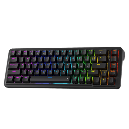 Redragon EU K709 65% Wired Gasket RGB Gaming Keyboard, 68 Keys Hot-Swap Compact Mechanical Keyboard w/Free-Mod Socket, 3-Layer Noise Dampening & Dedicated Arrow Keys, Quiet Custom Linear Switch, Black| show