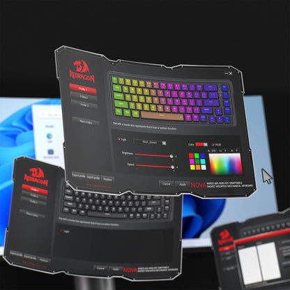 Redragon EU K709 65% Wired Gasket RGB Gaming Keyboard, 68 Keys Hot-Swap Compact Mechanical Keyboard w/Free-Mod Socket, 3-Layer Noise Dampening & Dedicated Arrow Keys, Quiet Custom Linear Switch