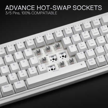 Redragon EU K709 65% Wired Gasket RGB Gaming Keyboard, 68 Keys Hot-Swap Compact Mechanical Keyboard w/Free-Mod Socket, 3-Layer Noise Dampening & Dedicated Arrow Keys, Quiet Custom Linear Switch