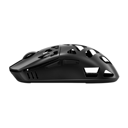 Black gaming mouse on a white background