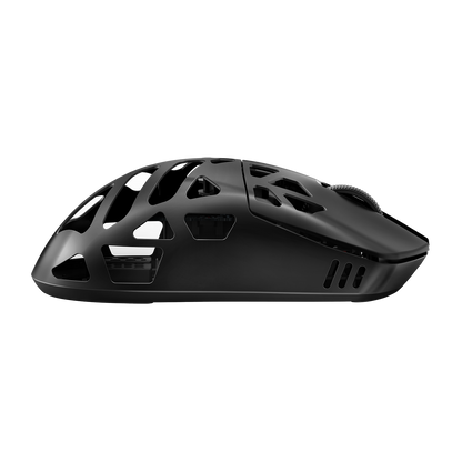 Black gaming mouse on a white background
