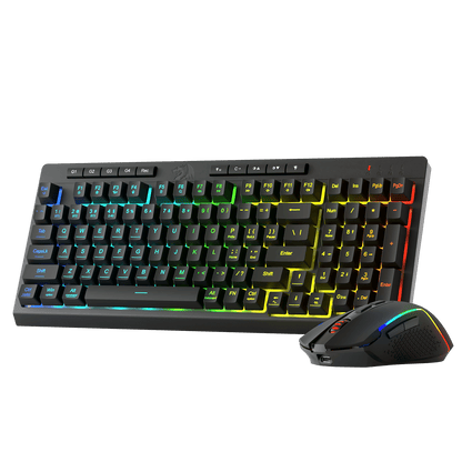 Redragon EU S142 Wireless Gaming Keyboard & Mouse Combo, 98 Keys K515 PRO Wireless RGB Membrane Keyboard and 4800 DPI Wireless 2.4Ghz Gaming Mouse Bundle, Convenient Shared Dongle