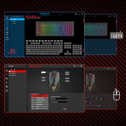 Redragon EU S142 Wireless Gaming Keyboard & Mouse Combo, 98 Keys K515 PRO Wireless RGB Membrane Keyboard and 4800 DPI Wireless 2.4Ghz Gaming Mouse Bundle, Convenient Shared Dongle