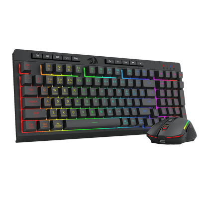 Redragon EU  S142 Wireless Gaming Keyboard & Mouse Combo, 98 Keys K515 PRO Wireless RGB Membrane Keyboard and 4800 DPI Wireless M693 PRO Gaming Mouse Bundle