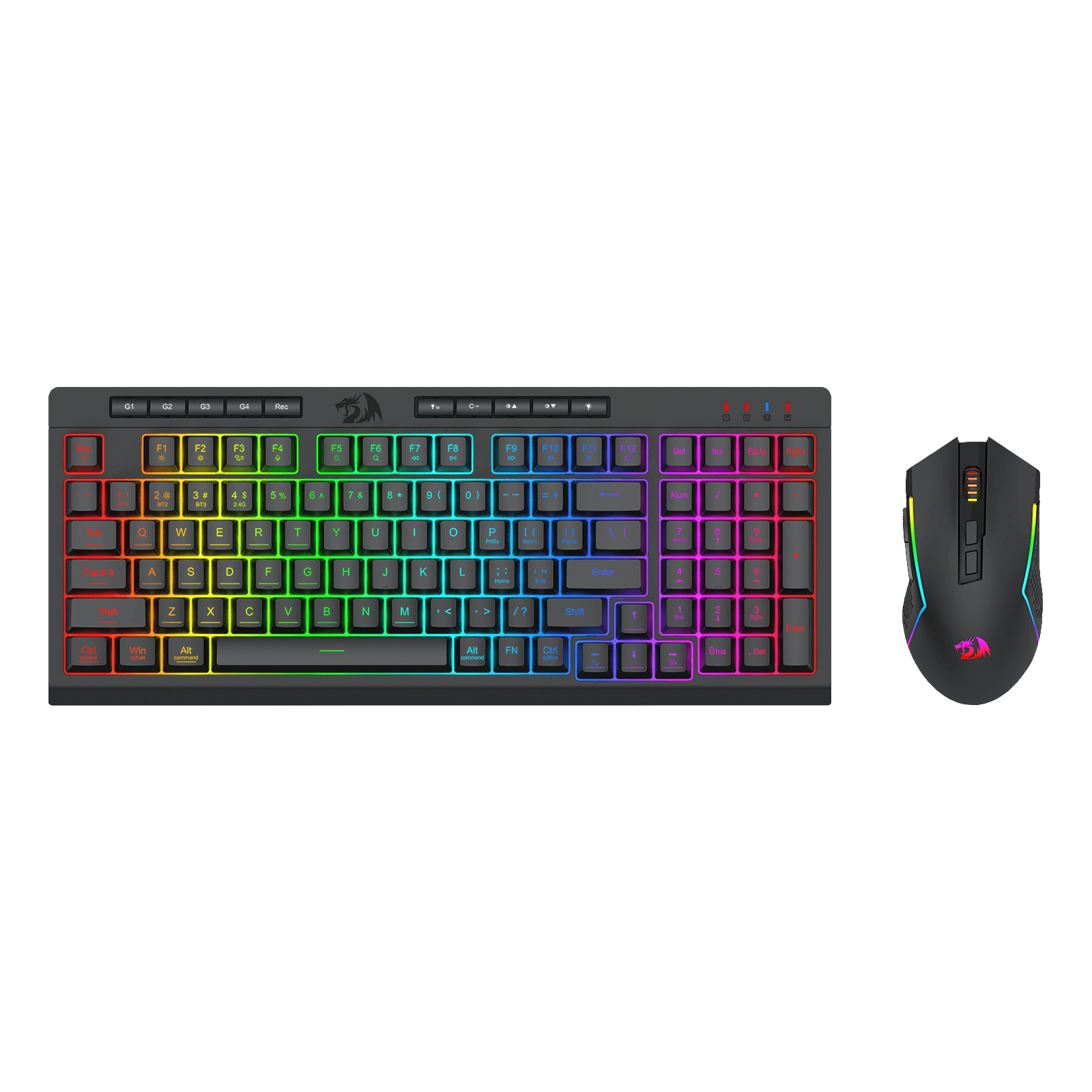 Redragon EU S142 Wireless Gaming Keyboard & Mouse Combo, 98 Keys K515 PRO Wireless RGB Membrane Keyboard and 4800 DPI Wireless M693 PRO Gaming Mouse Bundle