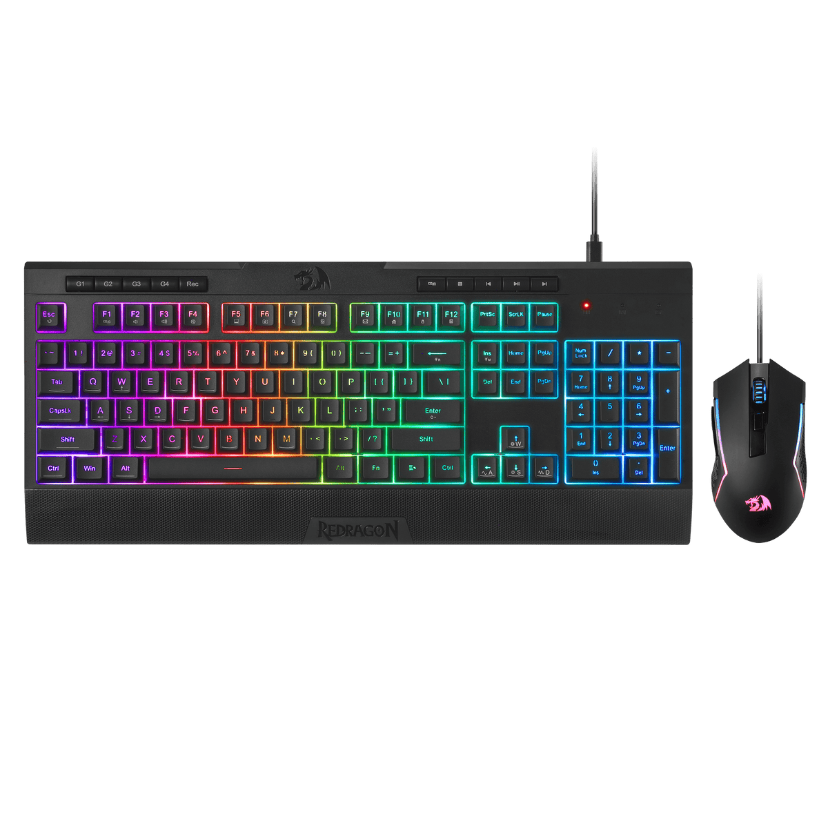Redragon EU S151 Gaming Keyboard & Mouse Combo, 104 Keys K525 Wired RGB Membrane Keyboard and 10000 DPI Wired M616 Gaming Mouse Bundle