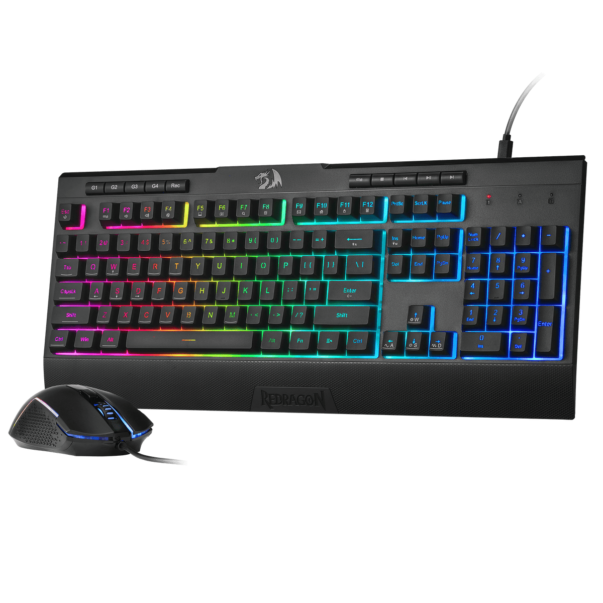 Redragon EU S151 Gaming Keyboard & Mouse Combo, 104 Keys K525 Wired RGB Membrane Keyboard and 10000 DPI Wired M616 Gaming Mouse Bundle | show