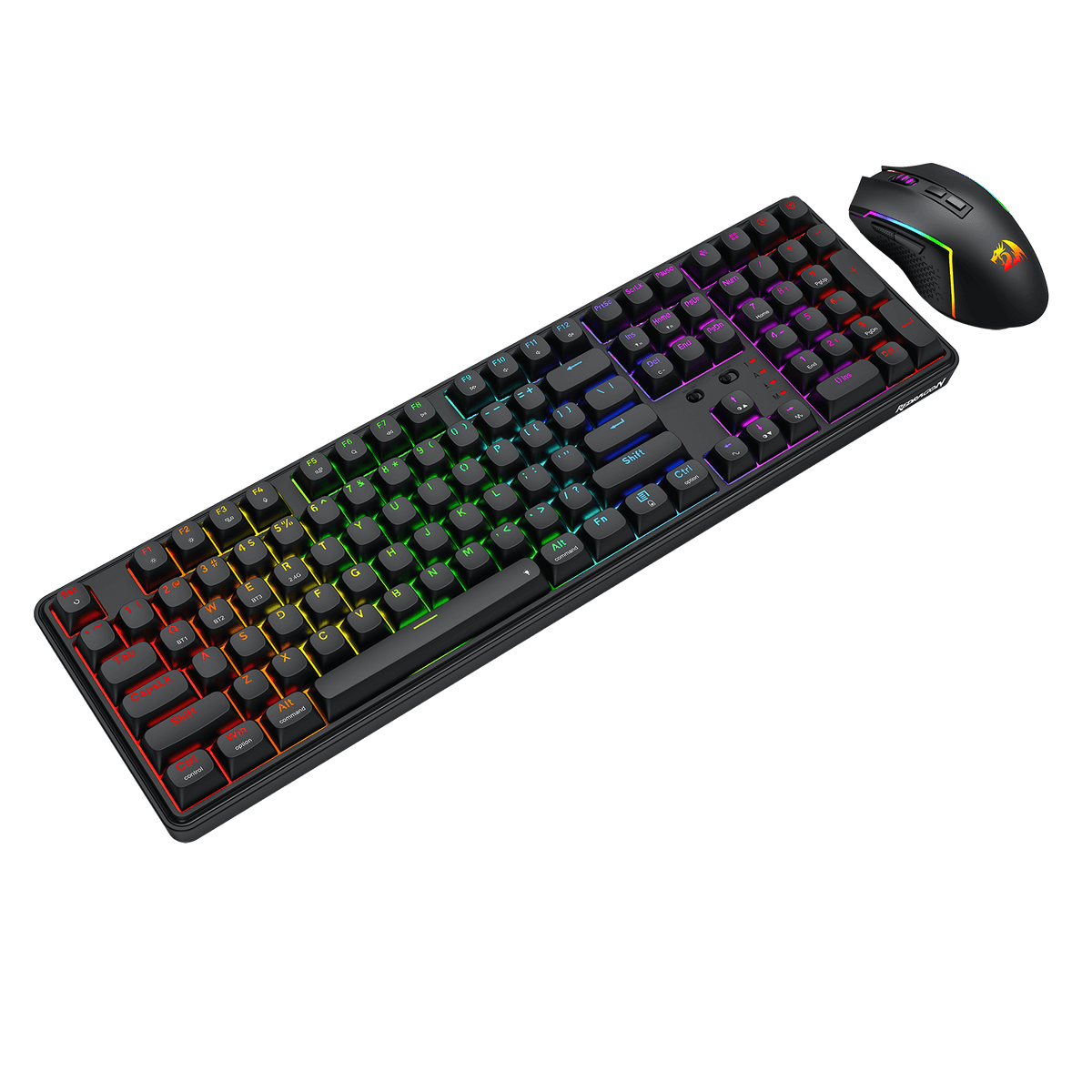 Redragon S163 3-Mode Wilreess Gaming Keyboard & Mouse Combo, 108 Keys K689 PRO RGB Gasket Keyboard and 8000 DPI M693 Gaming Mouse Bundle