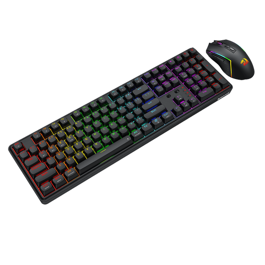 Redragon S163 3-Mode Wilreess Gaming Keyboard & Mouse Combo, 108 Keys K689 PRO RGB Gasket Keyboard and 8000 DPI M693 Gaming Mouse Bundle