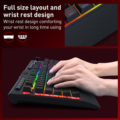 Redragon EU K525 PRO RGB Wireless Membrane Gaming Keyboard, Screen + Knob
3-Mode Linear Mechanical-Feel Switch, 4 Extra On-Board Macro Keys, Dedicated Media & Display Control, Ergonomic Wrist Rest