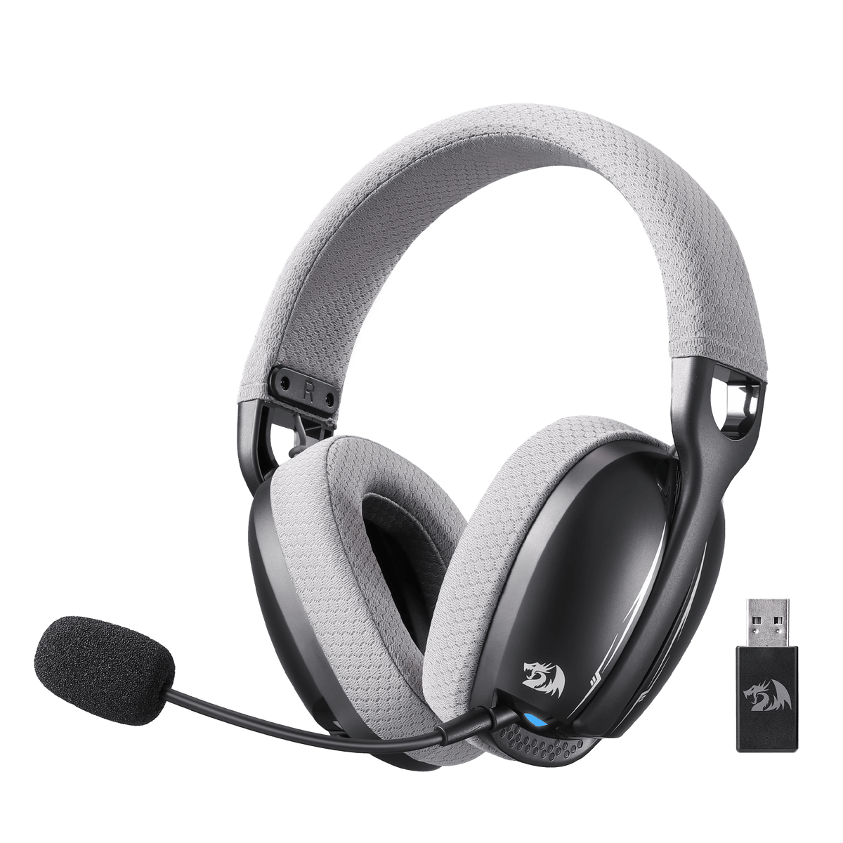Redragon EU SKULD PRO H878 Wireless Gaming Headset – 3-Mode Connectivity, 7.1 Surround Sound, Noise-Cancelling Mic, Blue LED, Long Battery Life, Lightweight Design for PC, Console, and Mobile Gaming