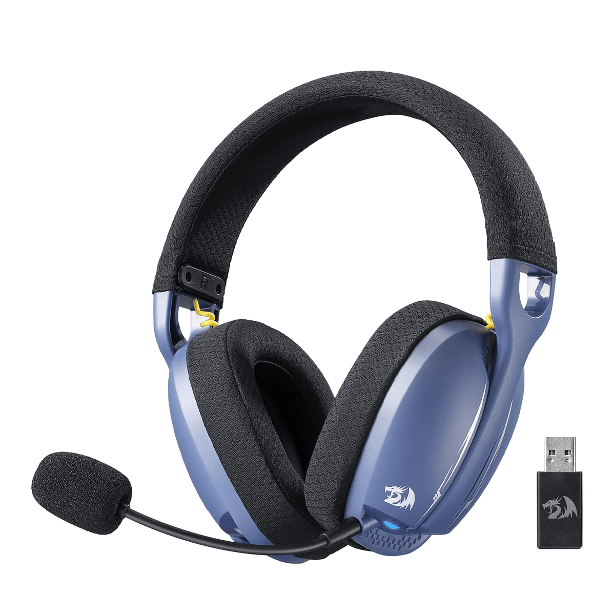 Redragon EU SKULD PRO H878 Wireless Gaming Headset – 3-Mode Connectivity, 7.1 Surround Sound, Noise-Cancelling Mic, Blue LED, Long Battery Life, Lightweight Design for PC, Console, and Mobile Gaming