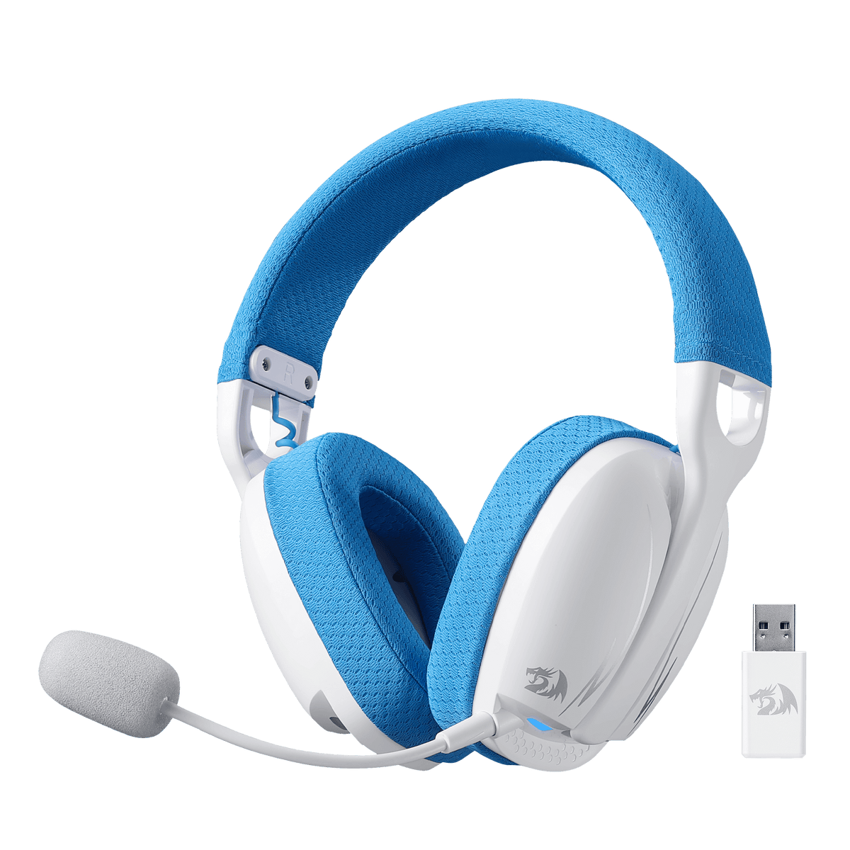Redragon EU SKULD PRO H878 Wireless Gaming Headset – 3-Mode Connectivity, 7.1 Surround Sound, Noise-Cancelling Mic, Blue LED, Long Battery Life, Lightweight Design for PC, Console, and Mobile Gaming