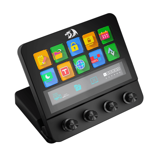 Redragon EU SS552 Stream Controller Deck - All-in-One Macro Pad with Customization Touch Strip, LCD Keys & Dials, Stream Station for Content Creators, Streaming, Gaming - PC & Mac Compatible