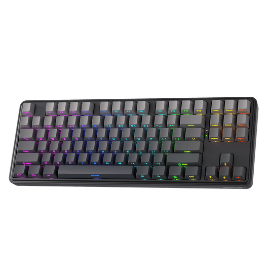 Redragon EU K707 PRO Gradient 80% Wireless Mechanical Gaming Keyboard – Hot-Swappable TKL with Tri-Mode (USB-C, Bluetooth 5.0, 2.4GHz), Quiet Linear Switches, Noise Dampening, Side-Printed PBT Keycaps, RGB Backlit, Customizable
