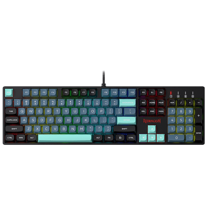 Redragon EU K582 SE Wired RGB Gaming Keyboard, 104 Keys Mechanical Keyboard w/Mixed Color Round PBT Keycaps, Dynamic 16.8M RGB Backlit & Linear Red Switch, Redefine Software Supported