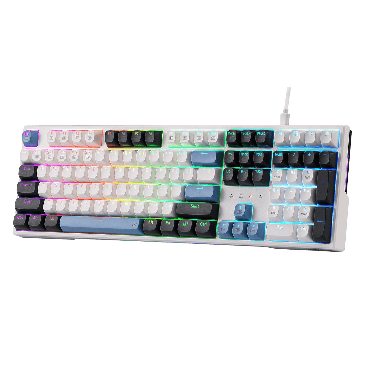 Redragon EU K668 Wired Gasket RGB Gaming Keyboard, 108 Keys Mechanical Keyboard w/Extra 4 Hotkeys, Upgraded Hot-swappable Socket, Sound Absorbing Foam, Mixed Color Keycaps, Custom Linear Switch