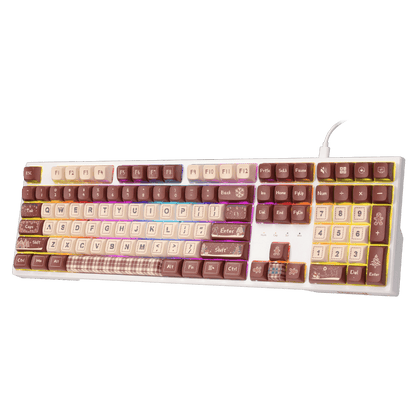 Redragon EU K668 Xmas Wired Gasket RGB Gaming Keyboard, 108 Keys Mechanical Keyboard w/Extra 4 Hotkeys, Upgraded Hot-swappable Socket, Sound Absorbing Foam, Christmas Gingerbread Man Themed Cute Keycaps