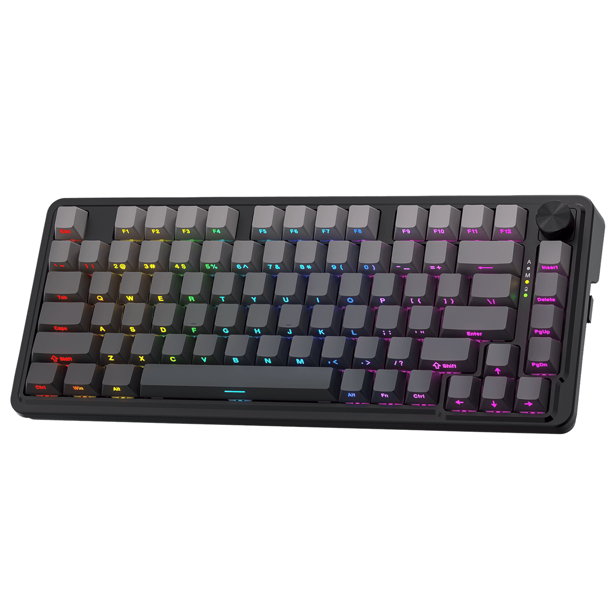 Redragon EU K673 GB 75% Wireless Gasket RGB Gaming Keyboard, 3-Modes 81 Keys PBT Compact Mechanical Keyboard w/Hot-Swap Socket, Dedicated Knob Control & 5-Layer Noise Dampening, Custom Linear Switch