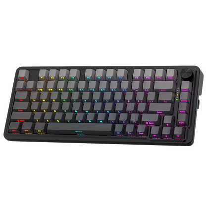 Redragon EU K673 GB 75% Wireless Gasket RGB Gaming Keyboard, 3-Modes 81 Keys PBT Compact Mechanical Keyboard w/Hot-Swap Socket, Dedicated Knob Control & 5-Layer Noise Dampening, Custom Linear Switch