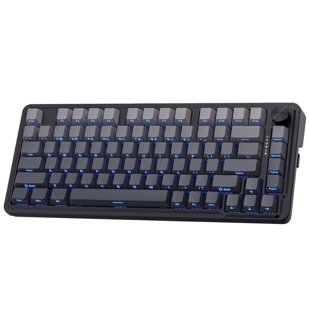 Redragon EU K673 GB 75% Wireless Gasket RGB Gaming Keyboard, 3-Modes 81 Keys PBT Compact Mechanical Keyboard w/Hot-Swap Socket, Dedicated Knob Control & 5-Layer Noise Dampening, Custom Linear Switch