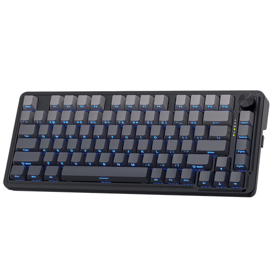 Redragon EU K673 GB 75% Wireless Gasket RGB Gaming Keyboard, 3-Modes 81 Keys PBT Compact Mechanical Keyboard w/Hot-Swap Socket, Dedicated Knob Control & 5-Layer Noise Dampening, Custom Linear Switch