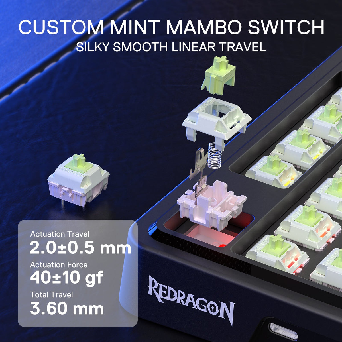 Redragon EU K673 GB 75% Wireless Gasket RGB Gaming Keyboard, 3-Modes 81 Keys PBT Compact Mechanical Keyboard w/Hot-Swap Socket, Dedicated Knob Control & 5-Layer Noise Dampening, Custom Linear Switch
