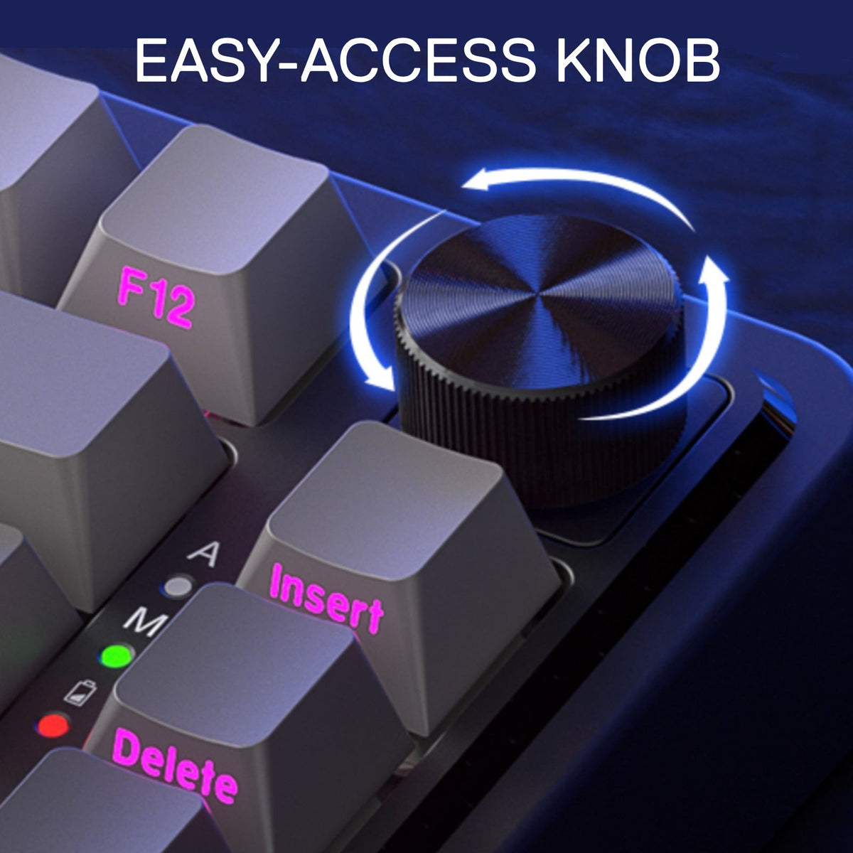 Redragon EU K673 GB 75% Wireless Gasket RGB Gaming Keyboard, 3-Modes 81 Keys PBT Compact Mechanical Keyboard w/Hot-Swap Socket, Dedicated Knob Control & 5-Layer Noise Dampening, Custom Linear Switch