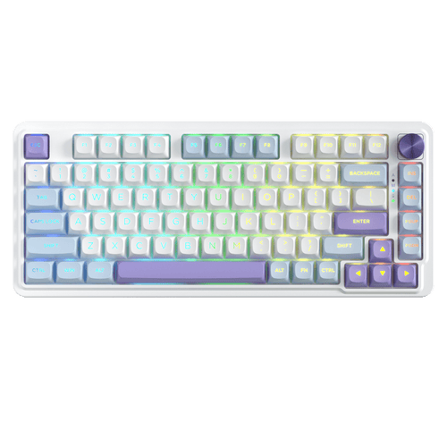Redragon EU UCAL MAX K673 MOA Keycaps 75% 81 PBT Keys Hot-Swappable Gaming Keyboard in Moonrise Violet