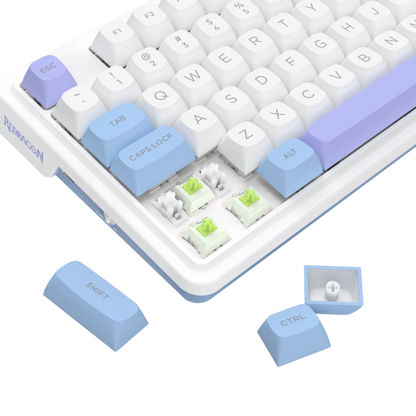 Redragon EU UCAL MAX K673 MOA Keycaps 75% 81 PBT Keys Hot-Swappable Gaming Keyboard in Moonrise Violet