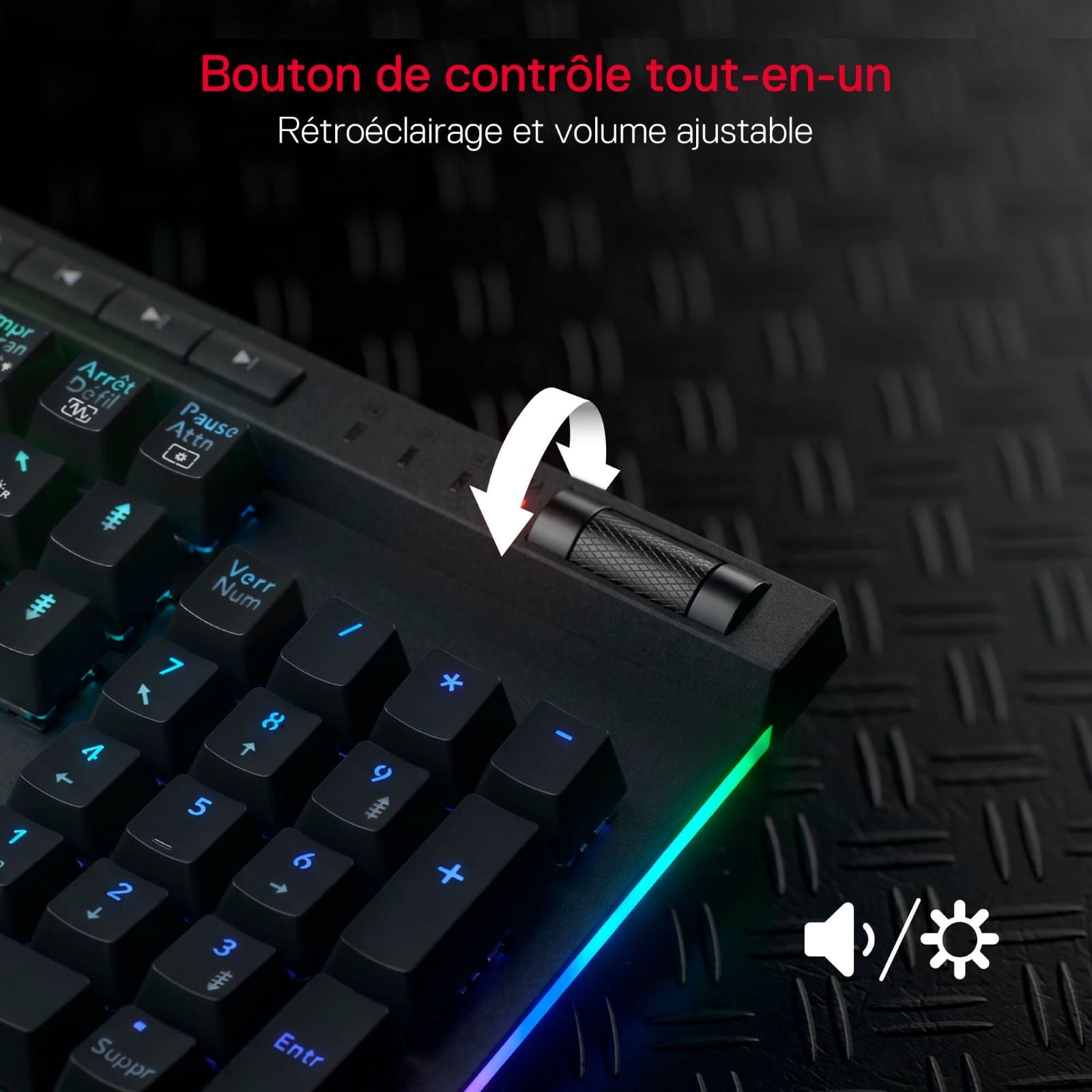 Clavier de jeu sans fil RGB Redragon K580 PRO, clavier mécanique à 104 touches avec 3 modes, connecteur Hot-Swap, commandes multimédia dédiées et enregistrement de macros intégré, commutateurs linéaires rouges