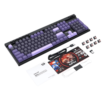 Redragon EU K580 HE Rapid Trigger Gaming Keyboard, 100% 104 Keys Wired Mechanical Keyboard w/Hyper-Fast Actuation, 8K Hall Effect Magnetic Switch, Dedicated Media Controls, Onboard Macro Recording