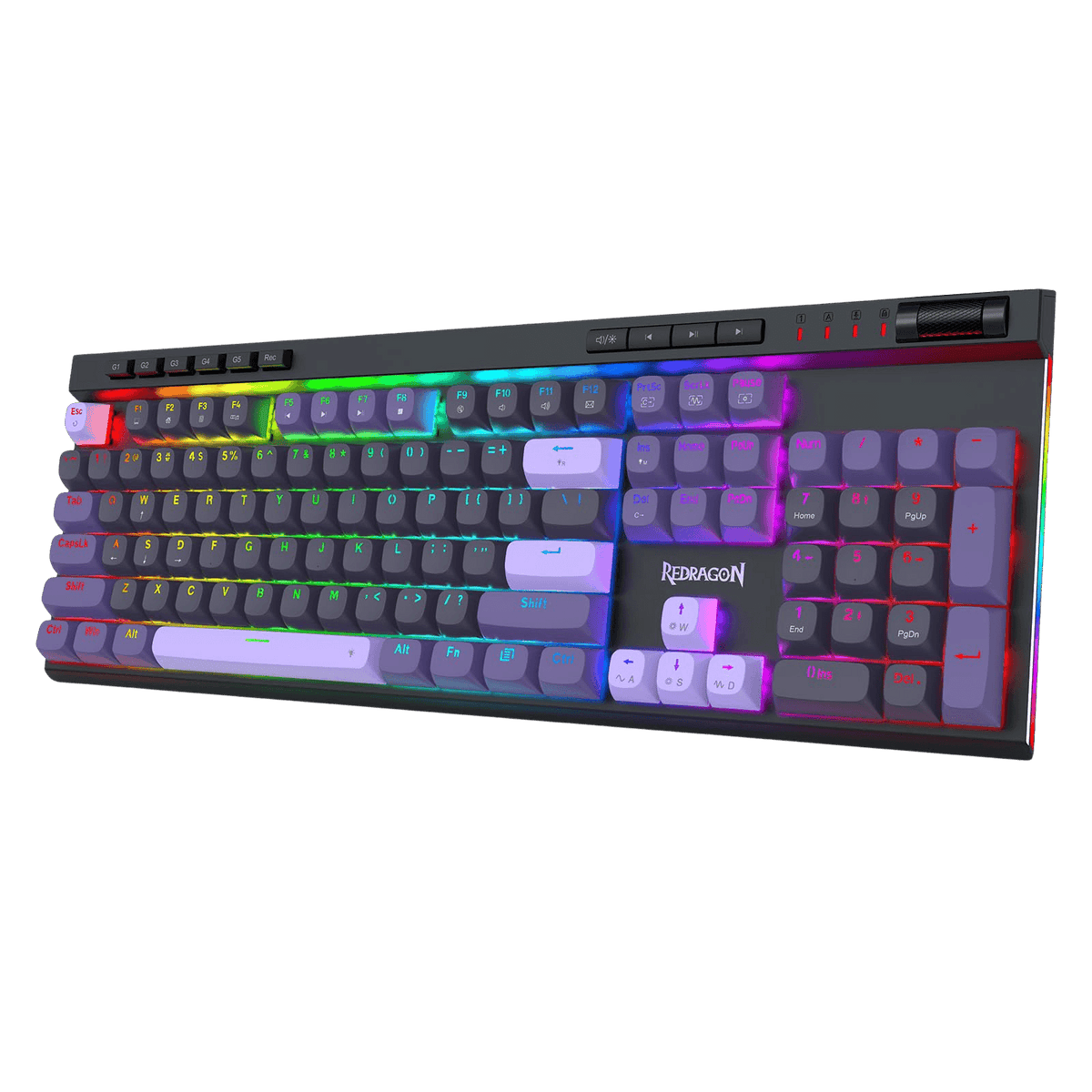 Redragon EU K580 HE Rapid Trigger Gaming Keyboard, 100% 104 Keys Wired Mechanical Keyboard w/Hyper-Fast Actuation, 8K Hall Effect Magnetic Switch, Dedicated Media Controls, Onboard Macro Recording