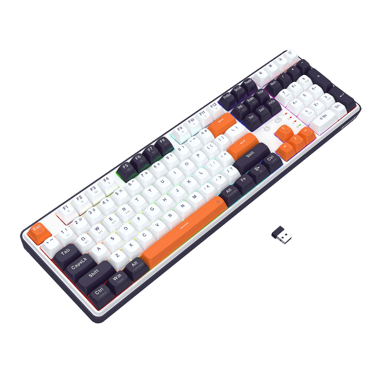 Redragon EU K689 PRO Wireless Gasket RGB Gaming Keyboard, 104 Keys + Extra 4 Hotkeys Mechanical Keyboard w/Upgraded Hot-swappable Socket, 5-Layer Noise Dampening, Round PBT Keycaps, Custom Linear Switch