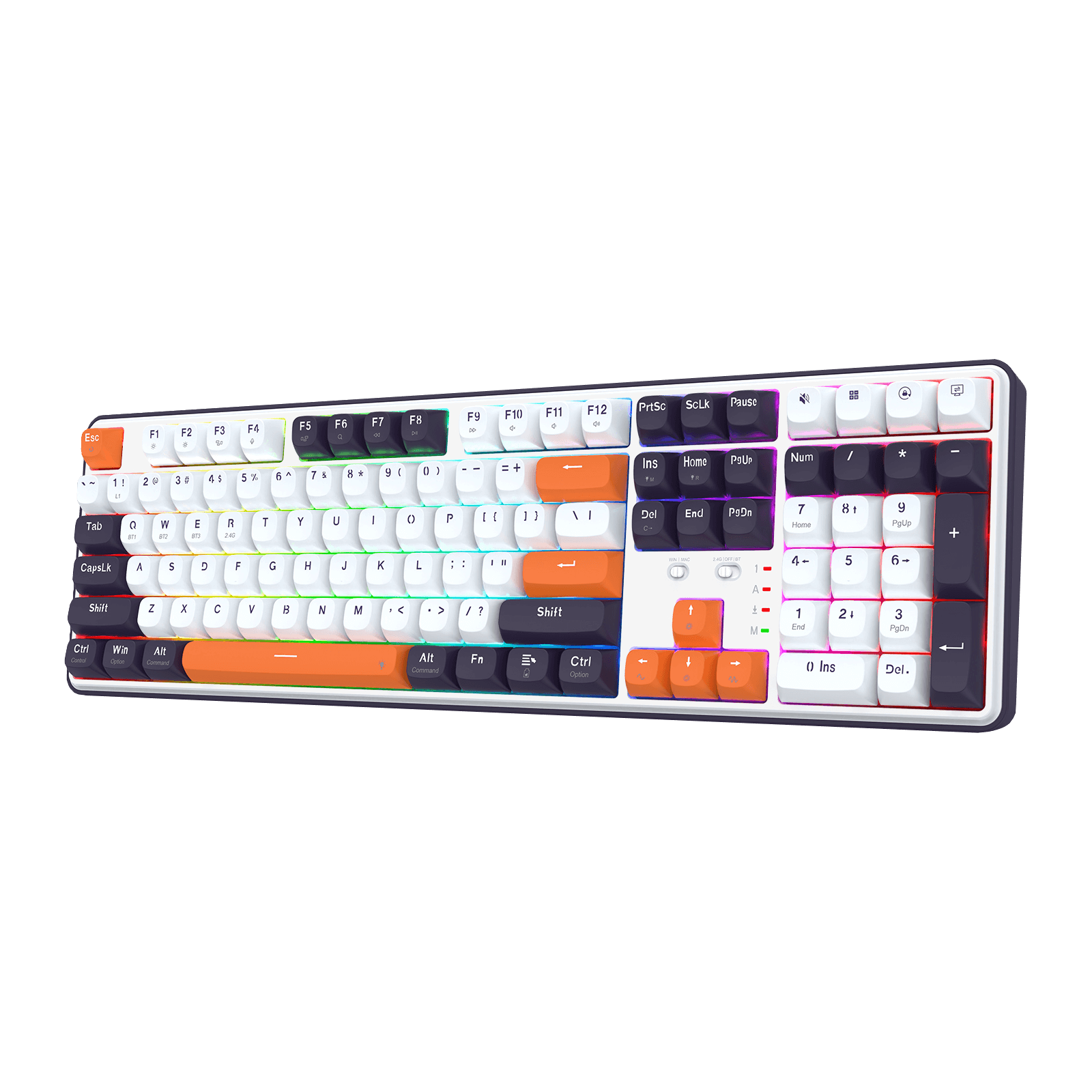 Redragon EU K689 PRO Wireless Gasket RGB Gaming Keyboard, 104 Keys + Extra 4 Hotkeys Mechanical Keyboard w/Upgraded Hot-swappable Socket, 5-Layer Noise Dampening, Round PBT Keycaps, Custom Linear Switch