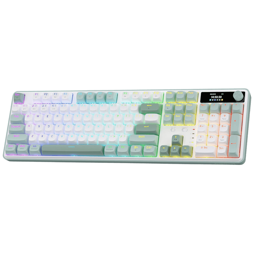 Redragon K761 Wireless Gasket Gaming Keyboard w/Hype Screen & Knob, 104 Keys Mechanical Keyboard, Easy-Control 1.26’’ TFT Info Display, 5-Layer Noise Dampening, Custom Linear Switch | show