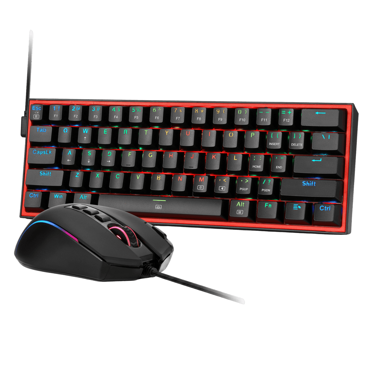 Redragon K617 Wired Gaming 60% Keyboard Mouse Combo RGB Set ...