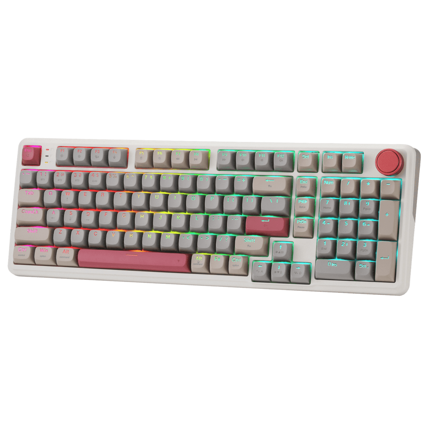Redragon eu Gasket RGB Gaming Keyboard, Massive 8000 mAh PBT Mechanical Keyboard w/Hot-Swap Socket, Dedicated Knob Control & 5-Layer Noise Dampening, Custom Yolk Linear Switch | show