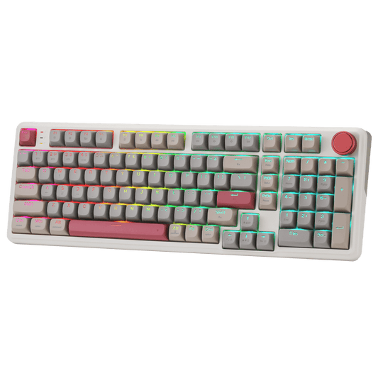 Redragon eu Gasket RGB Gaming Keyboard, Massive 8000 mAh PBT Mechanical Keyboard w/Hot-Swap Socket, Dedicated Knob Control & 5-Layer Noise Dampening, Custom Yolk Linear Switch | show