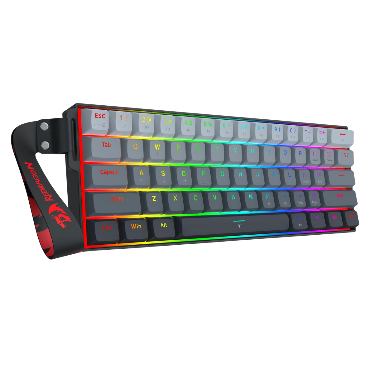 Redragon EU K617 HE Rapid Trigger Gaming Keyboard, 60% 61 Keys Wired Mechanical Keyboard w/Adjustable Hyper-Fast Actuation, Dedicated Hall Effect Magnetic Switch, PBT Gradient Keycap Strap Version | show