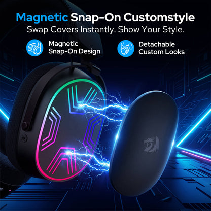 Redragon EU H831 4-Mode Wireless Gaming Headset, , Detachable Mic with Voice Monitoring