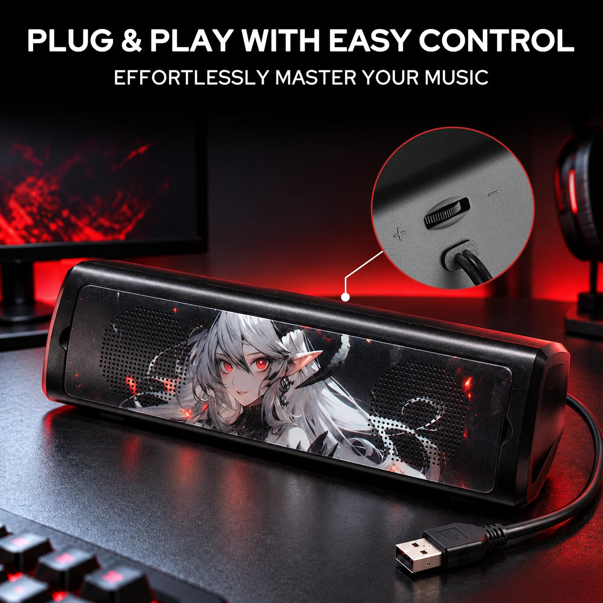 Redragon GS531 Wired 2.0 Channel Sound Desktop Computer Speakers, Ignara
Plug & Play USB Powered PC Gaming Speaker