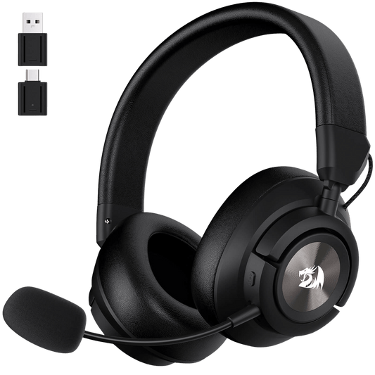 Redragon EU H889 Wireless Gaming Headset, 4 Connection Modes 2.4G/BT/3.5mm/USB, 53mm Drivers, Spatial Audio, 7.1 Surround Sound, Detachable Mic, Compatible with PC/PS5/PS4/NS/Xbox One/Phone | show