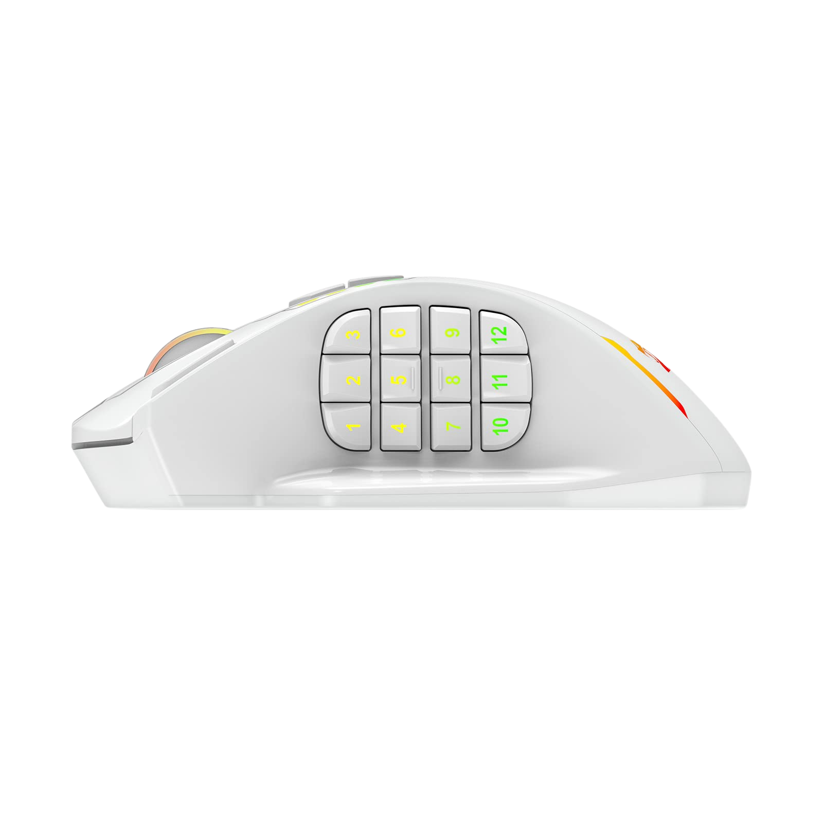 Redragon EU, White gaming mouse with buttons on a white background