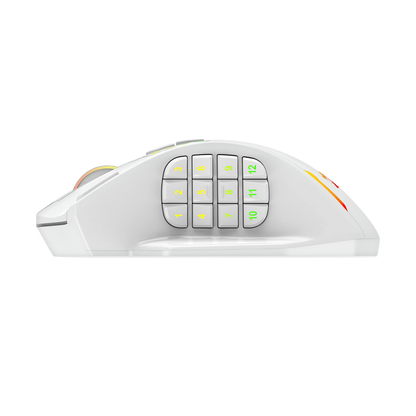 Redragon EU, White gaming mouse with buttons on a white background