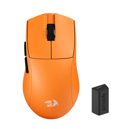 Redragon M916 ULT Wireless 8K Polling Rate Gaming Mouse, 49G Ultra-Light 30,000 Max DPI Gaming Mice w/Ergonomic Natural Grip Build, Full Programmable Buttons, Orange