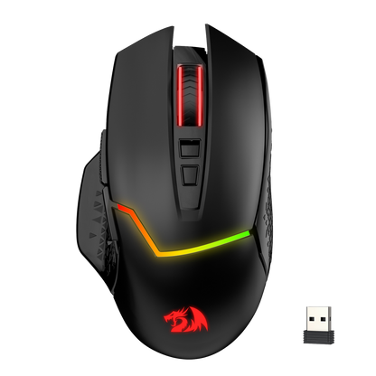 Redragon EU M690 MAX Wireless Gaming Mouse, Tri-Mode RGB Mice w/ 7 Macro Buttons, 12800 DPI, 400mAh Rechargeable Mouse for PC/Mac/Laptop