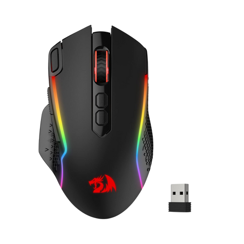 Gaming mouse with RGB lighting and USB receiver on a white background aa | show