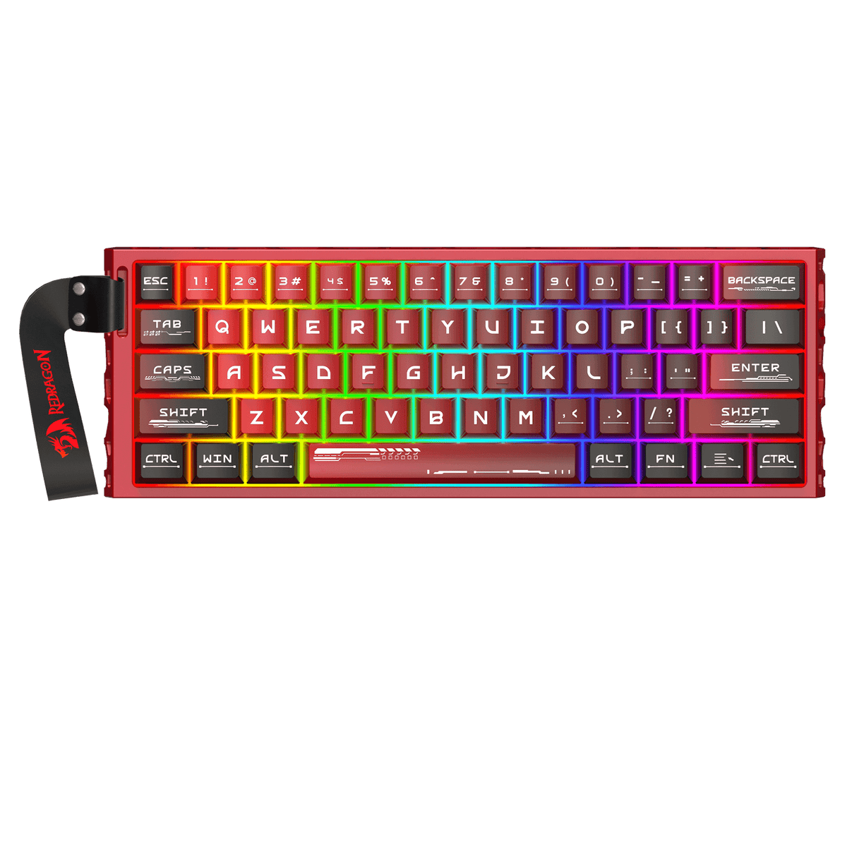 Redragon K753 HE Rapid Trigger Gaming Keyboard, 60% 61 Keys Wired Mechanical Keyboard w/Hype-Red Hollowed-Out Aluminum Base, Next-Gen UltraMag 100% POM Silky Rappid Trigger Magnetic Switch